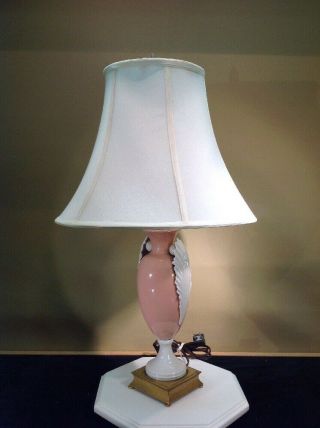 Vtg Extremely Rare Stiffel Brass Lenox Porcelain Table Lamp Mid Century 24 