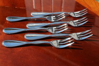 Christofle Galea Silver Plated Cake Pastry Forks Set Of Six