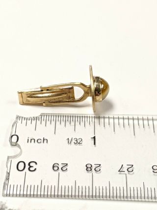 VINTAGE 14K GOLD AND TIGER EYE CUFFLINK TIE TACK SET solid gold 4