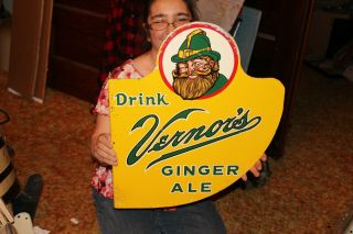 Rare Vintage 1940 ' s Vernor ' s Ginger Ale Soda Pop 2 Sided 21 