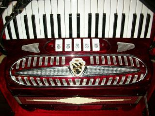 Vintage Castiglione 41 Key Accordion Made In Italy Red w Case EUC 2