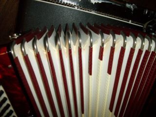 Vintage Castiglione 41 Key Accordion Made In Italy Red w Case EUC 5