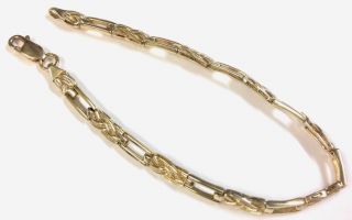 9ct Gold Ornate Linked 19.  5cm Bracelet Gift Boxed