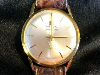 Vintage Omega Seamaster 18k Gold Men 