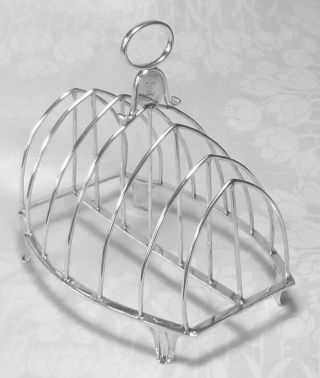 Toast Rack Victorian Sterling Silver Cathedral Shape 6 Station Hallmark 1883 Vss