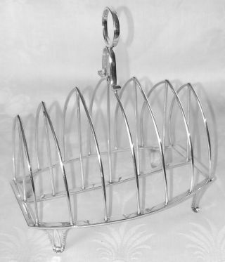 Toast Rack Victorian Sterling Silver Cathedral Shape 6 Station Hallmark 1883 vss 2