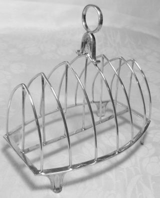 Toast Rack Victorian Sterling Silver Cathedral Shape 6 Station Hallmark 1883 vss 6