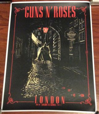 Guns N Roses London Stadium Jack The Ripper 6/16/17 Poster 69/150 Gnr Very Rare