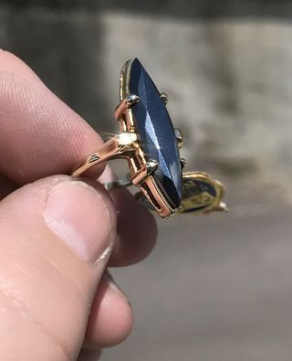Only $50 Over Melt Vintage Black Onyx Solid 10k Gold Ring Found In Safe Size 6