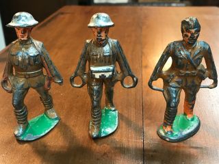 3 Vintage Manoil Barclay Lead Soldiers Stretcher Bearers