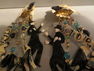 Lunch At The Ritz (clip) Fred And Ginger Rare 14k Pl.  Signed Earrings 5 " By 2 "