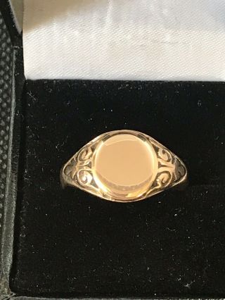 Antique Victorian (1890) 9ct Solid Gold Mens Signet Ring