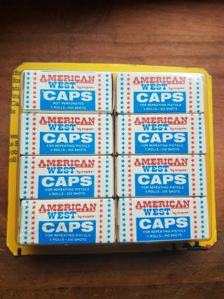 American West Tootsie Toys Caps 2000 Shots For Cap Guns 8 Boxes 1991