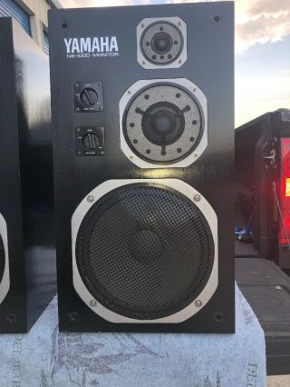 Vintage Yamaha NS - 1000M Studio Monitors weight 72lb Each With Stand 4
