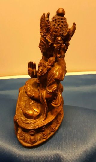 Antique Tibetan Gilt Bronze Abhaya Mudra Seated Buddha Figure 10