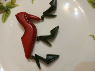 unique vintage bakelite high heel shoes pin brooch 4