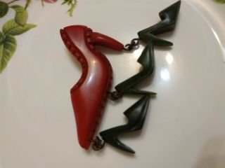 unique vintage bakelite high heel shoes pin brooch 5