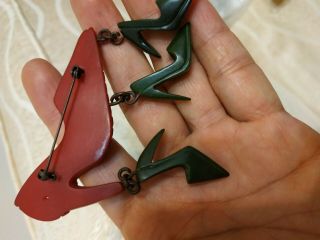 unique vintage bakelite high heel shoes pin brooch 6