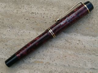 VINTAGE VERY RARE RED MARBLED MONTBLANC 333 ½ FOUNTAIN PEN 1930’s 2