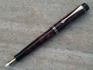 VINTAGE VERY RARE RED MARBLED MONTBLANC 333 ½ FOUNTAIN PEN 1930’s 3