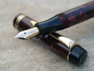 VINTAGE VERY RARE RED MARBLED MONTBLANC 333 ½ FOUNTAIN PEN 1930’s 4