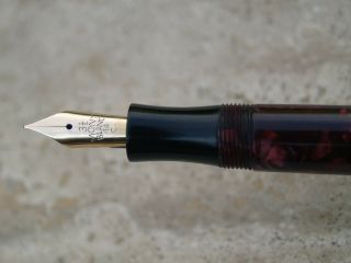 VINTAGE VERY RARE RED MARBLED MONTBLANC 333 ½ FOUNTAIN PEN 1930’s 5