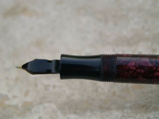 VINTAGE VERY RARE RED MARBLED MONTBLANC 333 ½ FOUNTAIN PEN 1930’s 6