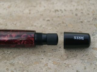 VINTAGE VERY RARE RED MARBLED MONTBLANC 333 ½ FOUNTAIN PEN 1930’s 8