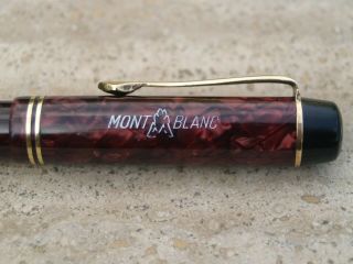 VINTAGE VERY RARE RED MARBLED MONTBLANC 333 ½ FOUNTAIN PEN 1930’s 9
