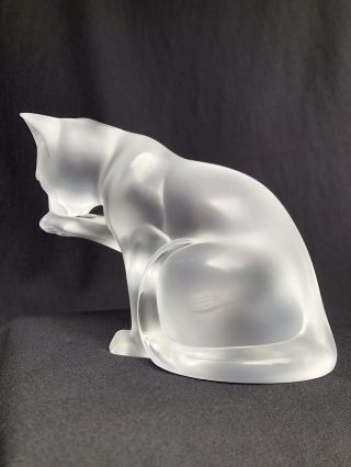 Lalique Vintage New/Old Stock Opalesant “Grooming Cat” Figurine 6