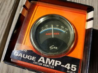 Nos Vintage Sun Blueline 0 - 45 Amp 2 5/8 Ampere Gauge Pro Street Rat Hot Rod