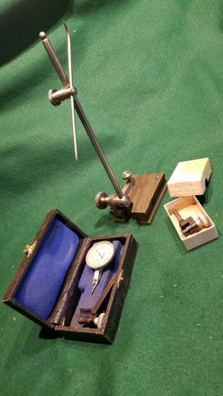 Vintage Lufkin Surface Gage W/.  0001 " Indicator & Other Swiss Made Items -