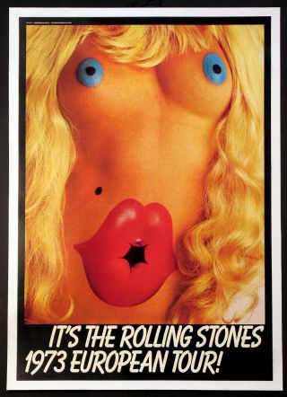 The Rolling Stones Vintage 1973 European Tour Poster