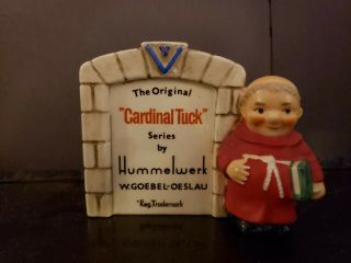 Goebel Friar Cardinal Tuck Plaque Dealer Sign Red Monk Hummel Co Rare