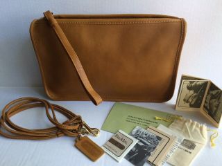 Nwot Coach Vintage British Tan Bonnie Cashin Clutch Should Bag Purse Convertible