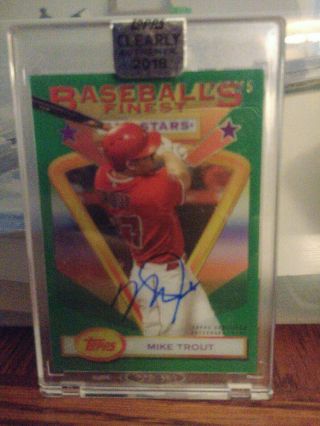 2018 Topps Clearly Authentic Auto Mike Trout Finest Star /15 Angels Rare