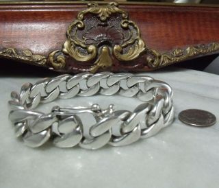Art Deco Vintage Sterling Silver Very Heavy Bracelet For Woman Or Man