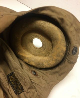 WW2 Khaki/Summer Pilots Helmet - Spec.  AN - H - 15 - Medium - Vintage 8
