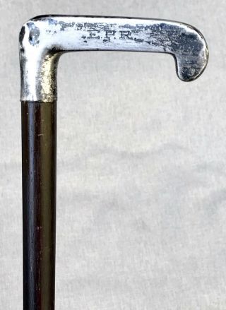 Vintage Antique Sterling Silver Engraved Hallmarked Walking Stick Cane Horn Tip