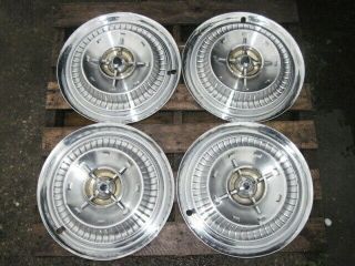 Set Of Four Vintage 1959 15 " Buick Electra Hubcaps