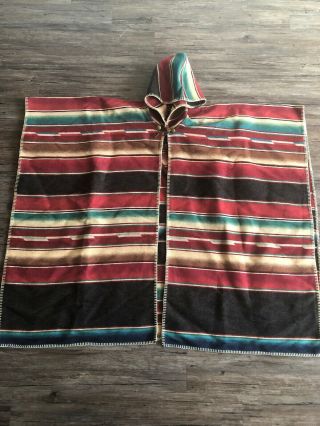 Rare Vintage Ralph Lauren Southwest Indian Blanket Cape Poncho Aztec Hooded 70s