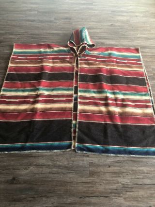 Rare Vintage Ralph Lauren Southwest Indian Blanket Cape Poncho Aztec Hooded 70s 2