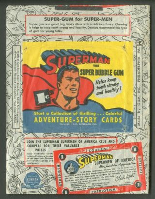 Rare 1940 Superman R145 Wrapper & Seldom Seen
