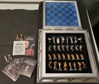 Vintage 1991 Franklin Star Trek 25th Anniversary Chess Set