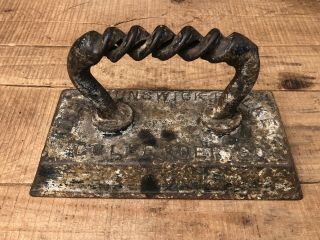 Rare Antique The Brunswick Balke Collender Co.  Cast Iron Pool Table Felt Iron