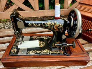 Rare 1902 Antique Singer 28k Sewing Machine,  Ottoman Carnation,  Fully Serviced