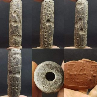 Antique Stunning Unique Old Animals & Scorpion Intaglio Stone Bead 26