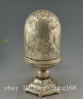 china old cooper - plating silver hand - made pagoda statue candlestick e01 4