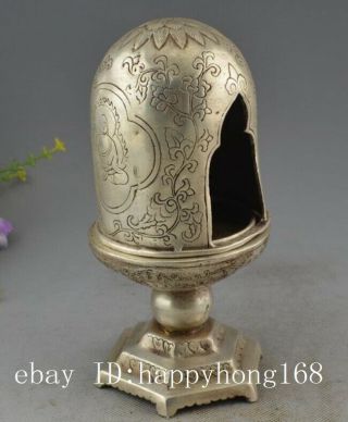 china old cooper - plating silver hand - made pagoda statue candlestick e01 6