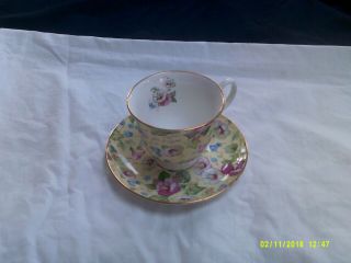 Crown Trent Bone China Cup And Saucer - Morning Glories? - Made In England